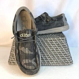 Hey Dude Wally Camo Tweed Men’s Size 9 Lightweight Slip On Shoes